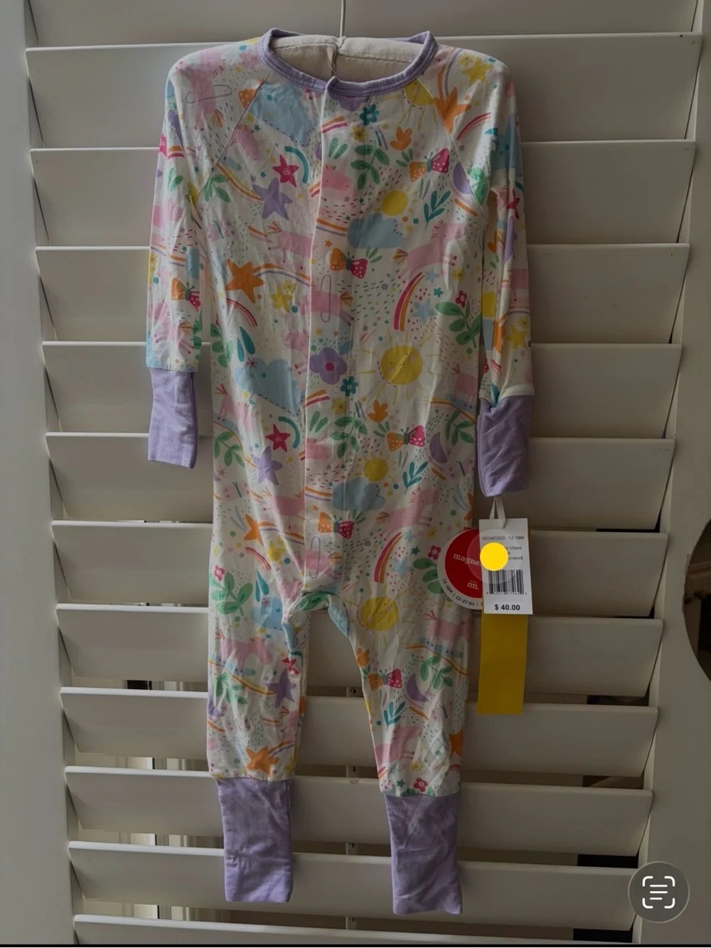 Magnetic Me - Pastel Rainbow & Floral Print (Lavender Trim)